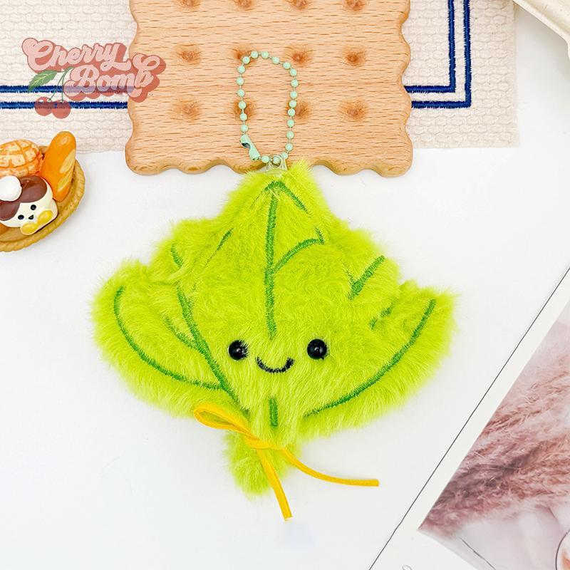 【櫻桃炸彈】外星貓毛絨鑰匙扣可愛挂件好運鑰匙圈柚葉包掛飾驅趕好運背包挂件新款