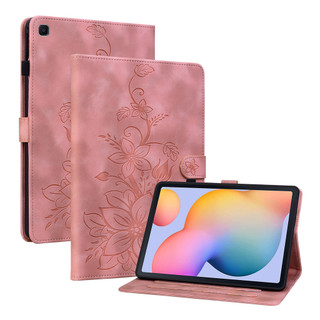 仿皮 壓花側扣 翻蓋插卡支架皮套 三星Tab S2 S4 S6 S7 S8 S9 S10 PLUS 支架平板保護套 花瓣