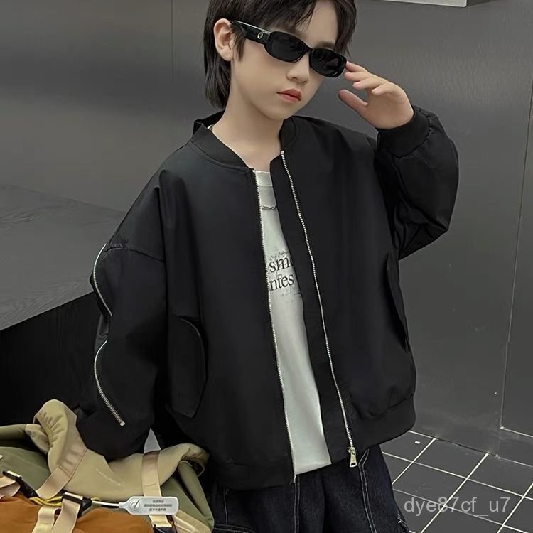 喵咪咪童裝【免運+全店促銷】男童外套春春秋新款兒童秋裝棒球服中大童男孩帥氣夾克炸街潮
