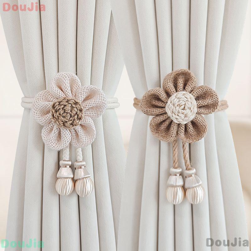 【全店折扣 限時下殺】創意編織花朵窗簾綁帶強磁吸扣窗簾收納臥室綁窗簾好物窗簾收攏帶窗簾繩 收納窗簾 窗簾配件 綁帶