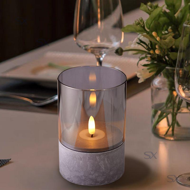 【省心】led蠟燭燈 燭光 仿真 ins拍照道具 餐廳裝飾 氛圍燈 浪漫約會擺件 小夜燈 蠟燭   生日 婚禮