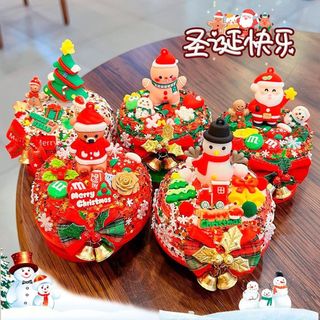 🔥臺灣好貨灬🔥聖誕節日 禮物 兒童 手工diy 音樂盒 奶油膠 材料包 益智玩具 旋轉 八音盒