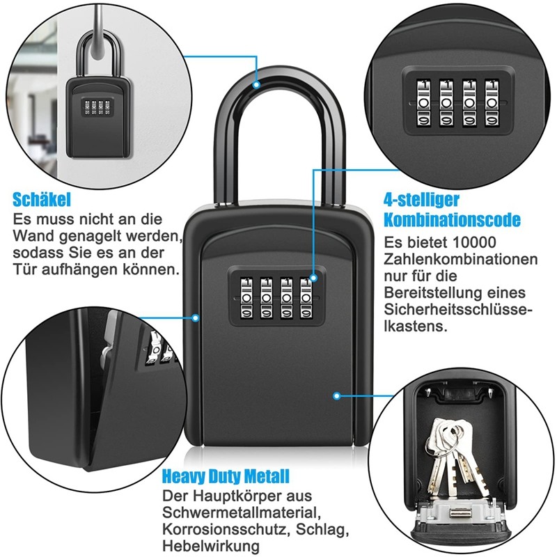 帶卸扣的鑰匙保險箱,戶外組合鑰匙櫃,家用,車庫,防水鑰匙櫃鑰匙盒