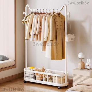 限時特賣🎈簡約款式掛衣架 落地臥室加厚晾衣架 室內家用房間衣服架子 落地式雙桿衣帽架 宿舍公寓別墅家用置地衣架