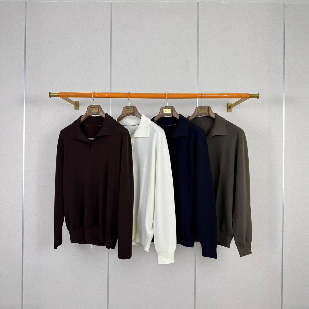 Loro Pian* 國王的禮物系列海鷗領polo針織長袖羊毛衫