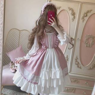 地雷系 地雷系衣服 y2k y3k 亞文化 原宿風 女裝日系軟妹原創Lolita洛麗塔洋裝可愛學生日常裙長袖op連衣裙
