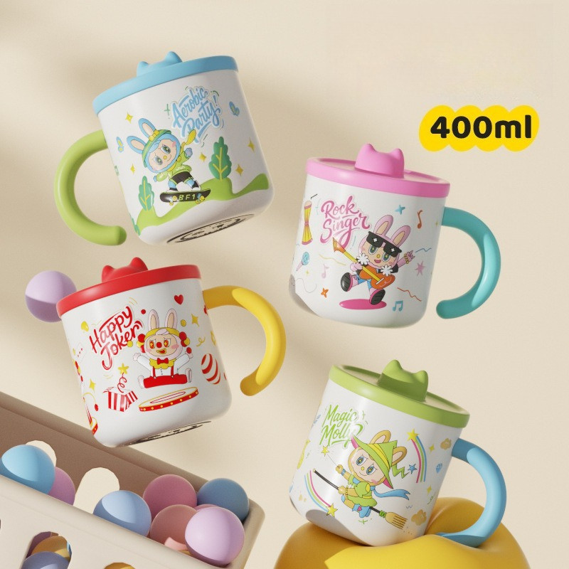 Rubble 水杯 316 不銹鋼保溫杯陶瓷內膽杯帶蓋把手咖啡杯辦公禮品杯