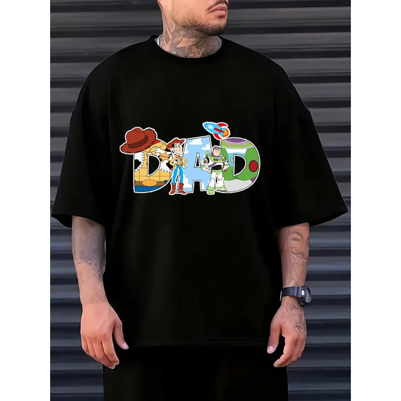 現貨男士 T 恤玩具總動員 &Amp;報價;爸爸&引號;男士圖案 T 恤黑色
