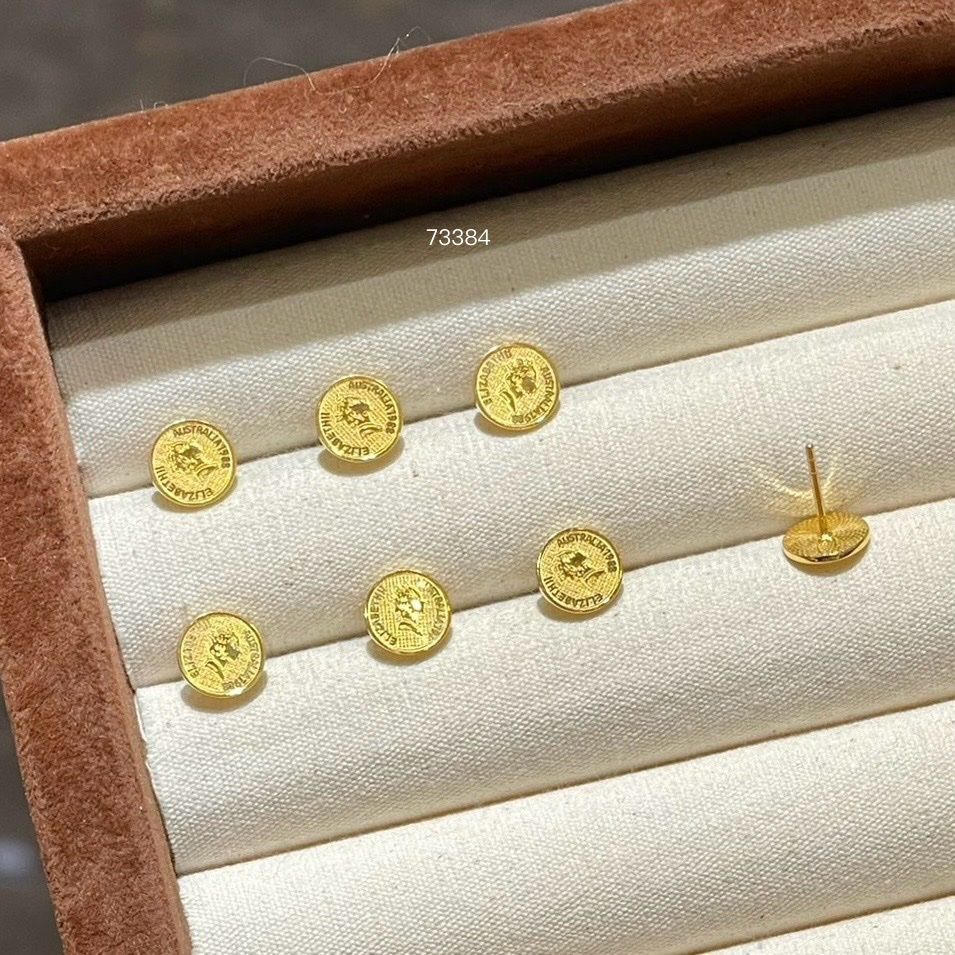 ✧中壢景福珠寶✧黃金9999 伊莉莎白女王金幣 造型耳環 黃金 保值 時尚