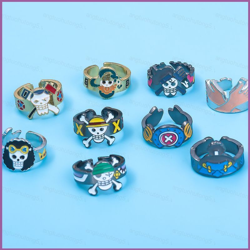HT5海賊王路飛托尼托尼喬巴羅羅諾亞索隆動漫戒指COSPLAY戒指卡通創意戒指TH5