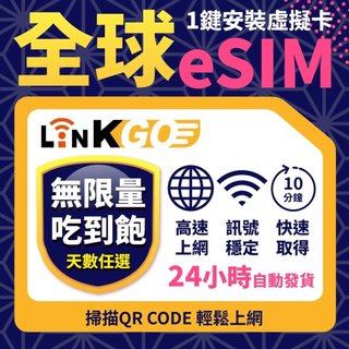 【LinkGO】全球多地區 7~15天多組合 無限量吃到飽 eSIM卡 歐洲 亞洲 非洲 白鑽卡