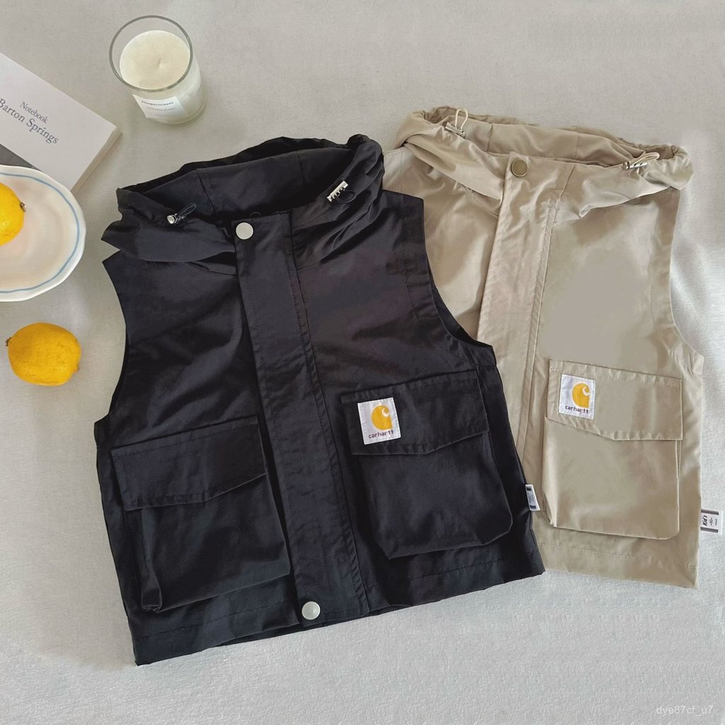 喵咪咪童裝【免運+全店促銷】兒童馬甲秋冬兒童戶外風馬甲男童日係潮範休閒防風外套