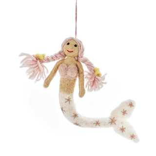英國 felt so good 手工羊毛氈吊飾/ 粉紅髮小美人魚仙蒂 eslite誠品