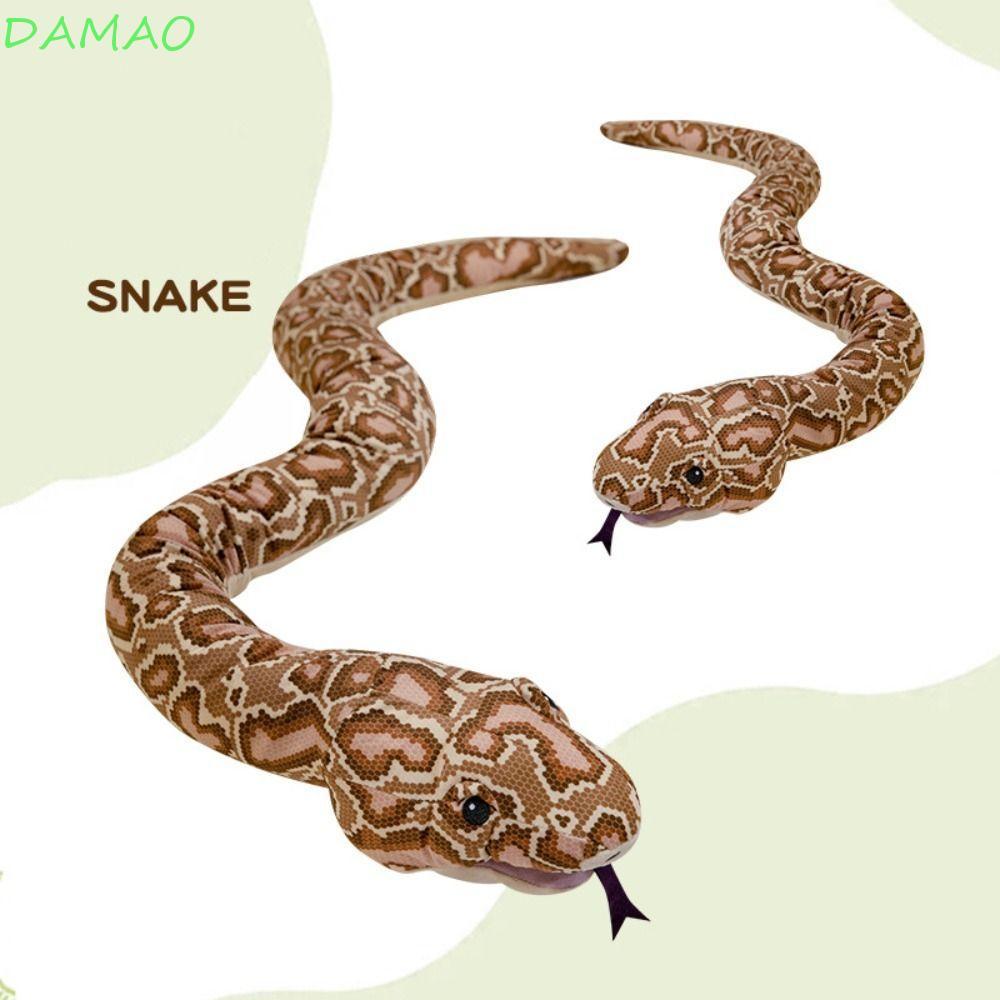 DAMAO 填充蛇娃娃,仿真巨型蛇毛絨玩具,眼鏡蛇家居裝飾帶手套有趣的動物手偶玩具派對