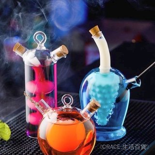 🔥可開發票#創意分享盃網紅鷄尾酒鴛鴦二閤一酒吧器皿個性雙管玻璃透視盃#免運