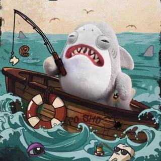 【臺灣-出貨】Fuggler x JAWS大白鯊聯名款毛絨玩偶,剪標有縫補 -,高22cmHFBE