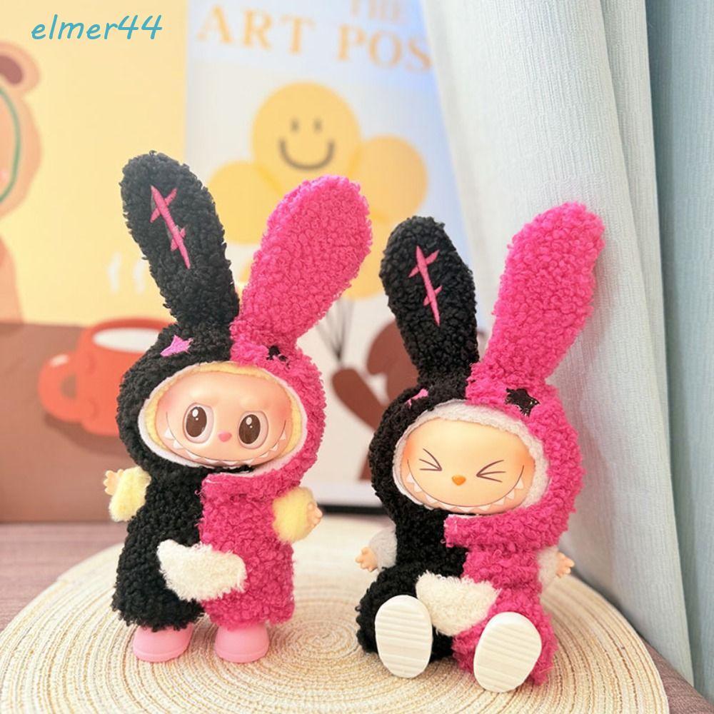 ELMER坐姿拉布時間布,手工製作的長耳拉布布娃娃的緊身衣,裝扮替代品卡通兔17公分毛絨娃娃衣服