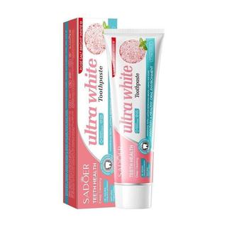 【桃園出庫】限時下殺價全英文牙膏SADOER玫瑰鹽亮白去漬護齦牙膏Toothpaste