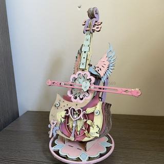 新店開張音樂盒木質拼裝diy手工八音盒玩具生日禮物送女生天使之翼大提琴R