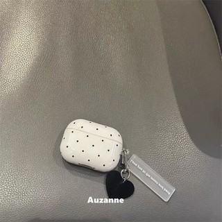 🛒免運費 僅適用於蘋果 小眾黑色波點適用於airpodspro1代2代3代4代藍牙耳機殼保護套