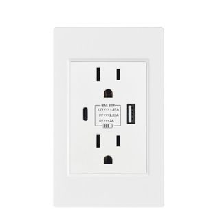 【臺灣熱賣】臺灣插座美式快充usb118型智能開關美標Type c充電面板新款110V《優選》【WJ】