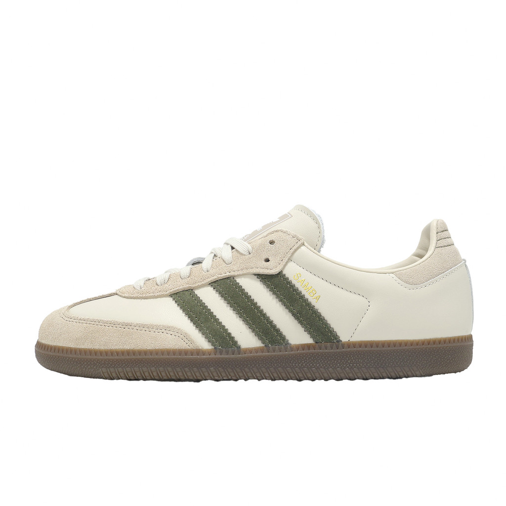 adidas 休閒鞋 Samba OG 男鞋 女鞋 米白 綠 德訓鞋 麂皮 復古 愛迪達 [ACS] JR0893