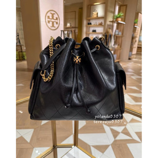 TORY BURCH/TB Charlie水桶包 菱格紋鏈條包 束口式水桶包 菱格紋水桶包 手提包 肩背包