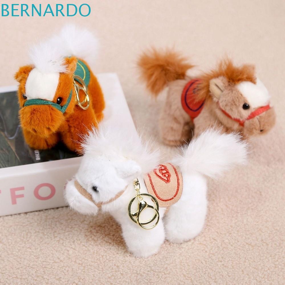 BERNARDO 毛絨動物鑰匙圈吉祥物公仔長毛尾巴毛絨馬鑰匙扣搞笑毛絨公仔卡通駿馬公仔 14 厘米毛絨毛絨馬公仔挂件家居