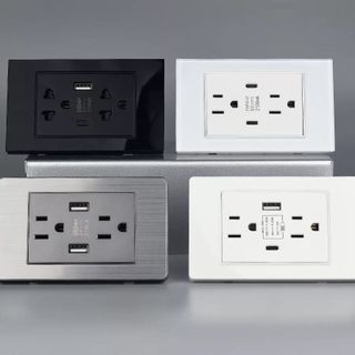 【臺灣熱賣】118型15A美規110V臺灣插座美標美式Type c充電USB插座面板20W快充《優選》【WJ】