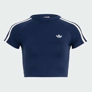 Adidas 愛迪達 Sst Baby Tee KG3698 女 T恤 運動上衣 休閒短袖 深藍 亞版 短版