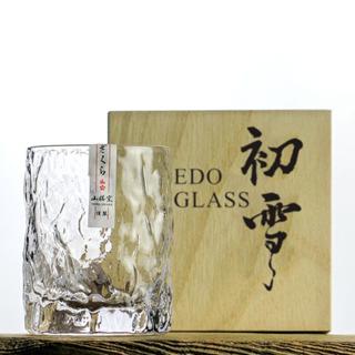 「🌟新品熱銷」小眾山桜窯初雪杯 日式錘紋玻璃杯威士忌杯津輕海設計江戶硝子杯
