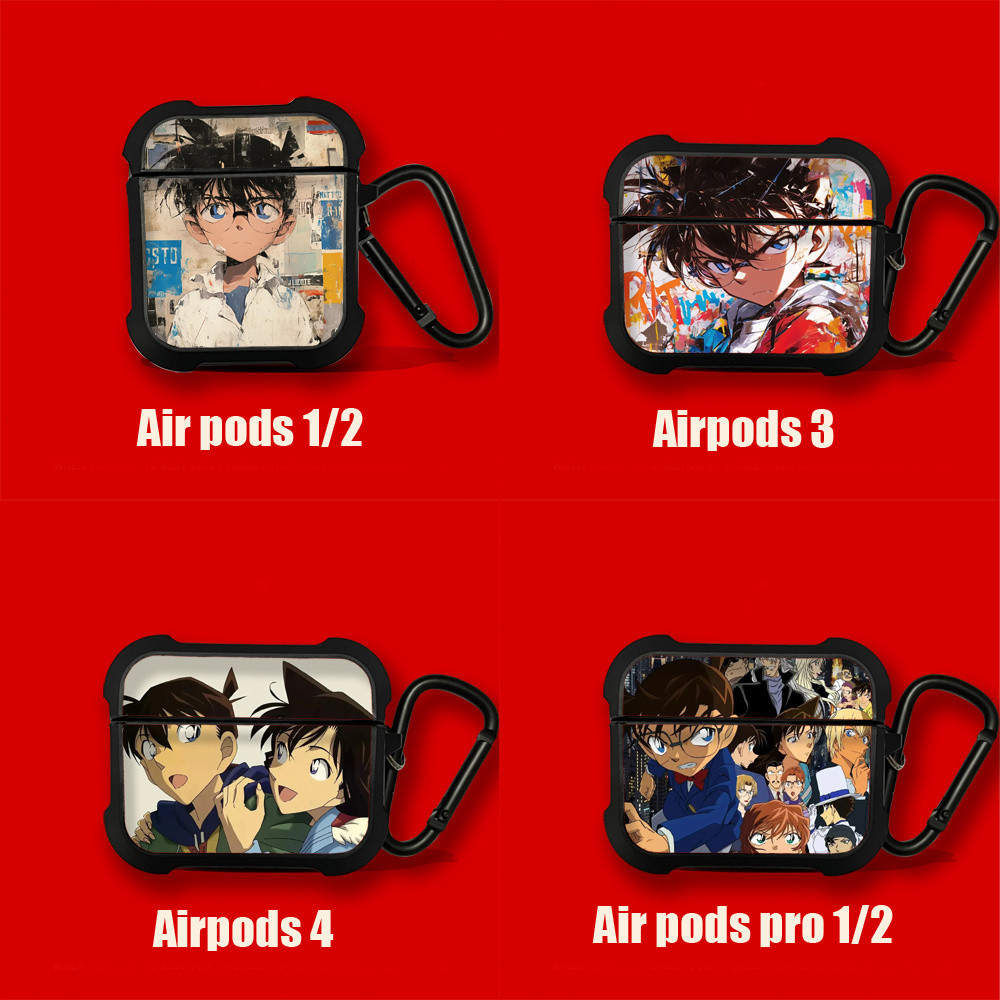 四葉草🍀好品質柯南新一灰原哀適用蘋果AirPods pro 1 2 3 4保護套耳機殻套 W04Q