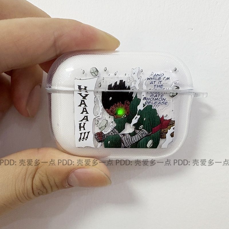 四葉草🍀好品質火影忍者傷門李洛克airpodspro2保護套蘋果3藍牙耳機套動漫透明4 U73D