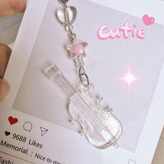 💖臺灣出貨💖【ins小提琴家手機鏈】手作串珠自制少女心簡約ins手機鏈可愛咕本咕卡掛件