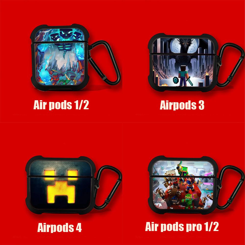 四葉草🍀好品質我的世界防摔硬硅膠適用蘋果AirPods pro 1 2 3 4保護套耳機殻套 LUUT