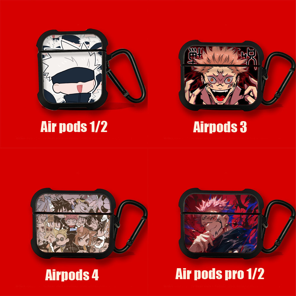 四葉草🍀【不取殻充電】咒術迴戰五條悟硅膠適用蘋果AirPods pro 1 2 3 4保護套耳機殻套 XKR1