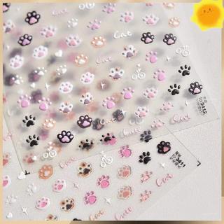 新店優惠🌸爆款 貼紙 裝飾貼 輔料 裝飾 小紅書貓爪美甲貼紙浮雕果凍tomoni立體可愛粉色指甲背膠