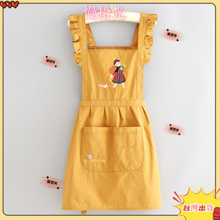 🫶 臺灣精品 新款法式圍裙，適用於餐飲和餐飲服務，防污工作服，家用廚房防污透氣女式公主裙。 OHXE