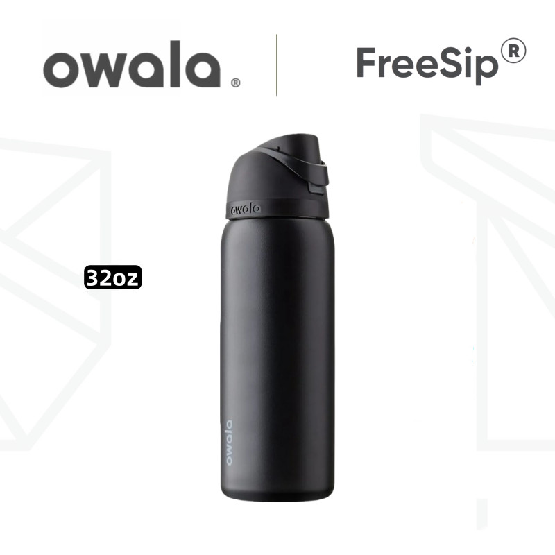 Owala FreeSip 32 盎司絕緣不銹鋼水瓶,防漏吸管蓋,雙層真空杯 - 非常適合健身房、遠足、辦公室和夏季補水