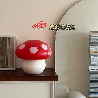 🎁臺灣*出貨🎁可愛小蘑菇垃圾筒ins風卡通桌面家用多巴胺小紙簍迷你化妝垃圾桶