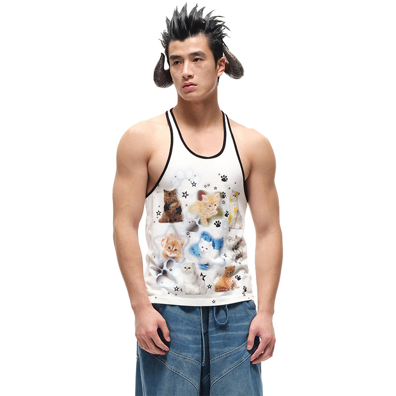 ⭐型男天下⭐CFIERCE 貓咪印花背心