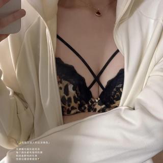 🌸無痕內衣 緞面交叉美背 美胸帶內衣 小胸聚攏 舒適內衣 無鋼圈 蕾絲文胸罩套裝 性感內衣套裝