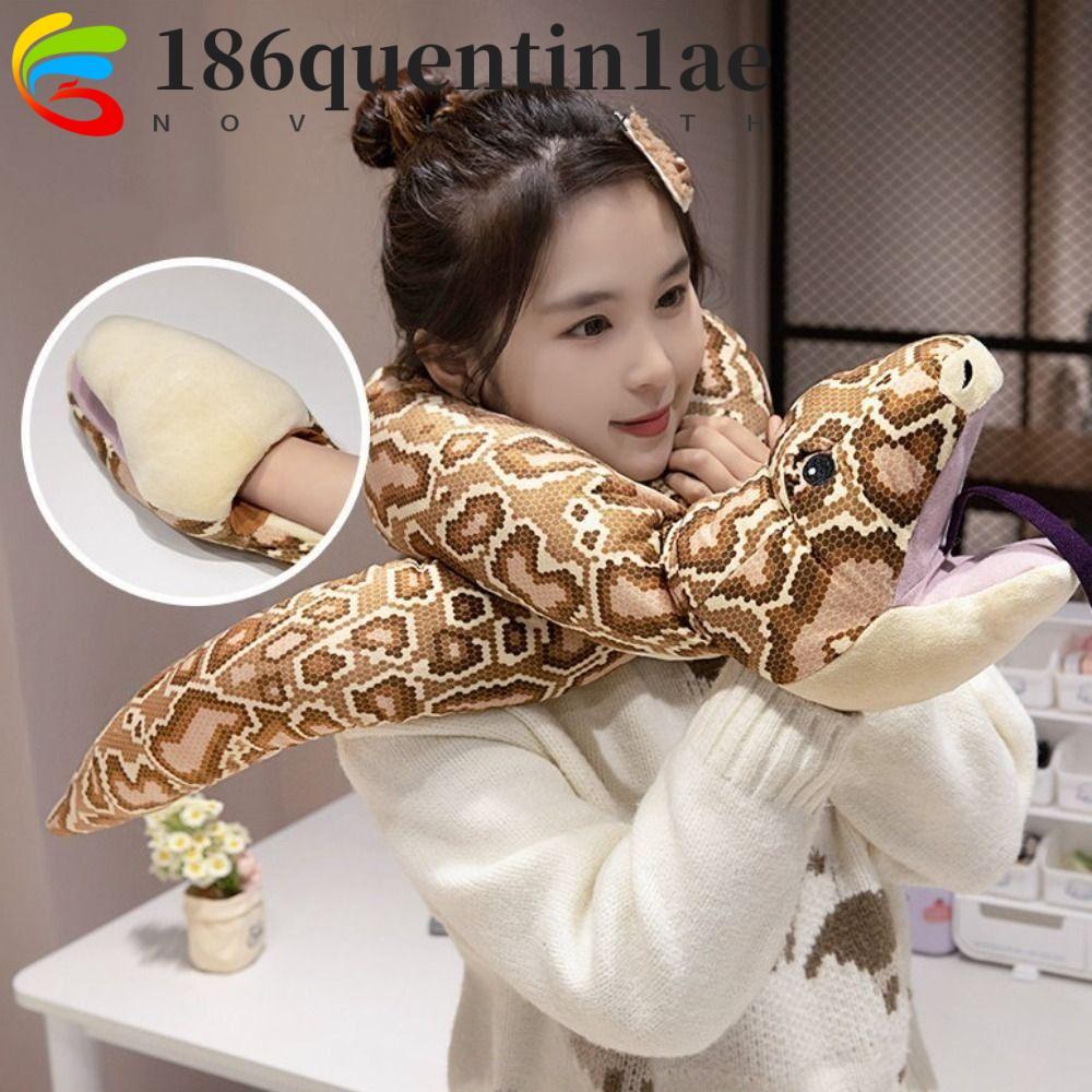 QUENTIN1AE 填充蛇娃娃,模擬家居裝飾巨型蛇毛絨玩具,眼鏡蛇搞笑帶手套動物手偶玩具兒童男孩