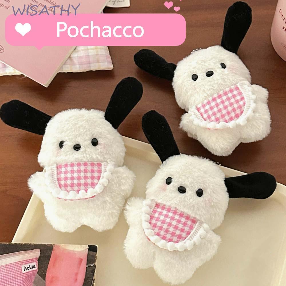 ELMER1 Pochacco 鑰匙扣,動物狗可愛圍兜小狗毛絨小狗玩偶,掛飾掛車鑰匙圈蓬鬆日係時尚包挂件學生
