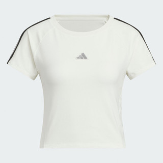 Adidas 愛迪達 Dce Baby Tee KS0276 女 T恤 運動上衣 休閒短袖 白 亞版 短版 閃耀