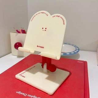 亞克力手機支架桌面可愛笑臉新年紅ipad平板支架升降摺疊直播