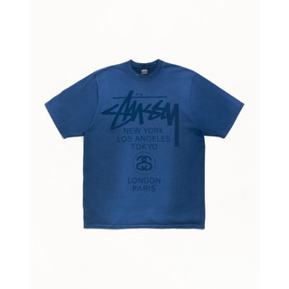 【STUSSY】 WORLD TOUR TEE Sun Faded Navy 短TEE 短袖