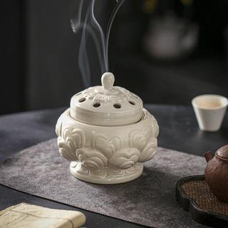 【大隱】草木灰茶道盤香爐香道香纂蓮花香薰爐供奉供佛供香爐家用佛前陶瓷