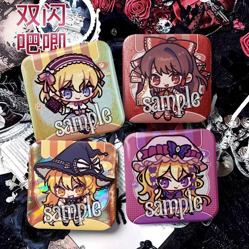 【今日特價 🔥】東方project秋季列大祭Q十六夜咲夜動漫周邊雙閃方形徽章吧唧無料