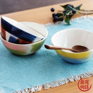 日本 BISQUE 手刷彩繪陶瓷碗14cm | 湯碗 水果碗 麵碗 兒童碗 日本碗 日本進口 (SF-021775)